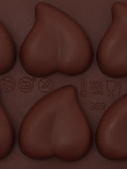 Форма для конфет и шоколада Доляна «Сердца», силикон, 21.5×10.5×1.8 см, 15 ячеек (3×3 см), коричневая