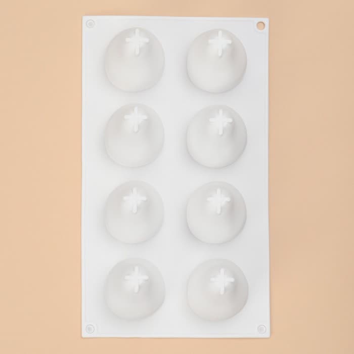 Форма для муссовых десертов и выпечки Доляна «Груша», силикон, 29.3×17.2×6.5 см, 8 ячеек (d=5.5 см), белая