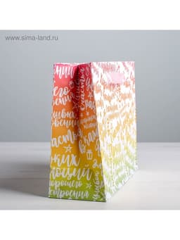 Пакет подарочный ламинированный, упаковка, «Радости!», ML 23×27×11.5 см
