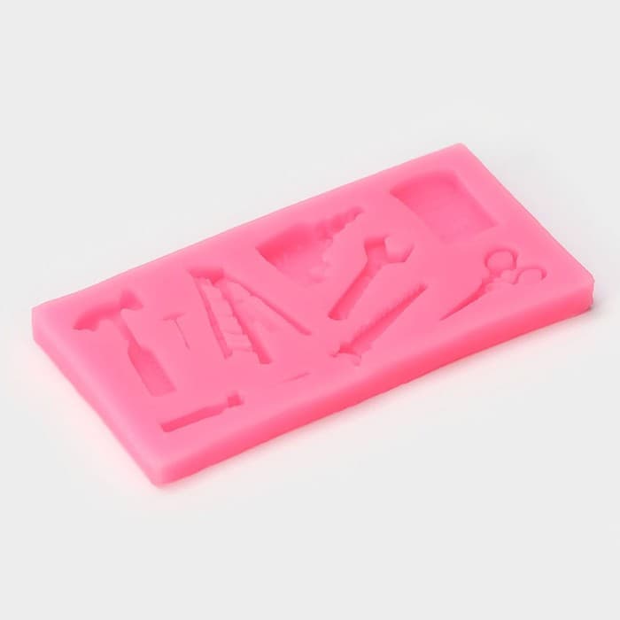 Молд для заливки «Инструменты», 9 ячеек, силикон, 10.5×5×1 см, МИКС