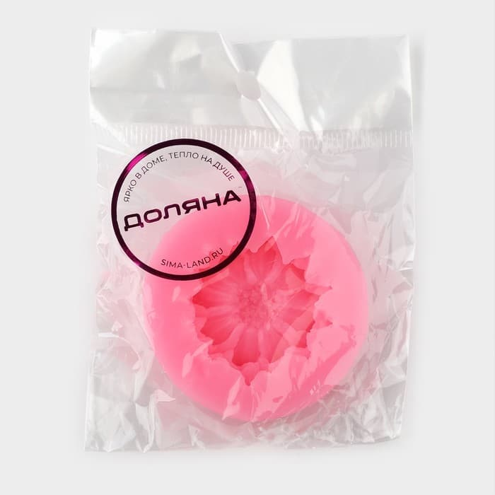 Молд для заливки Доляна «Цветок», силикон, 4.5×4.5×1.4 см, розовый