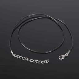 Шнурок каучуковый d=1.5 мм, 45 см с удлинителем, чёрный