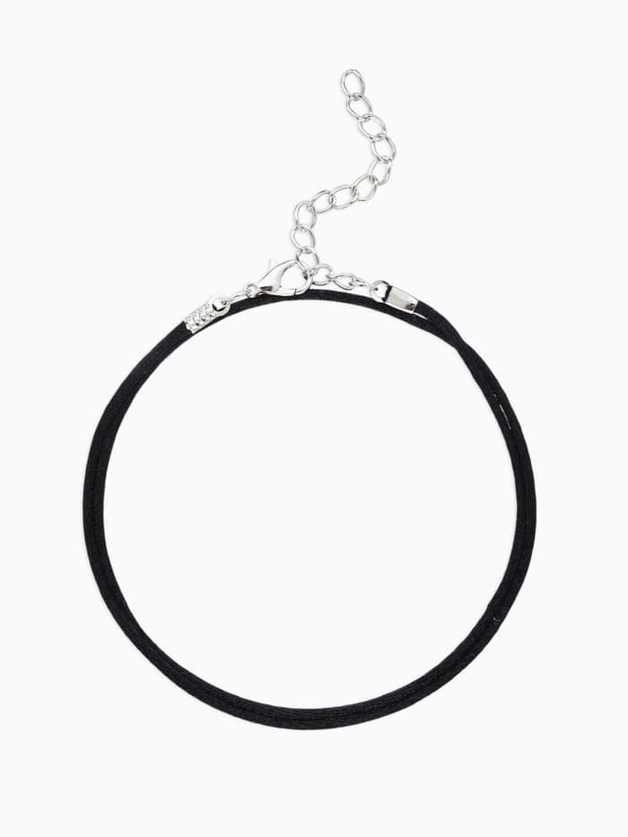 Шнурок нейлоновый d=1.5 мм, 43 см + удлинитель, чёрный