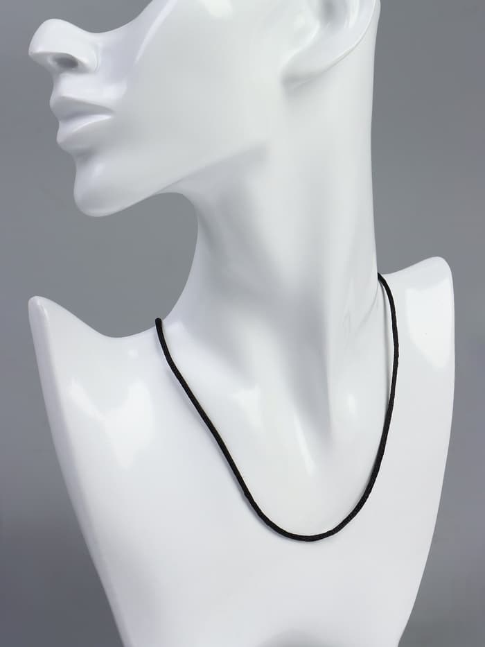 Шнурок нейлоновый d=1.5 мм, 43 см + удлинитель, чёрный