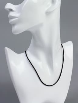 Шнурок нейлоновый d=1.5 мм, 43 см + удлинитель, чёрный