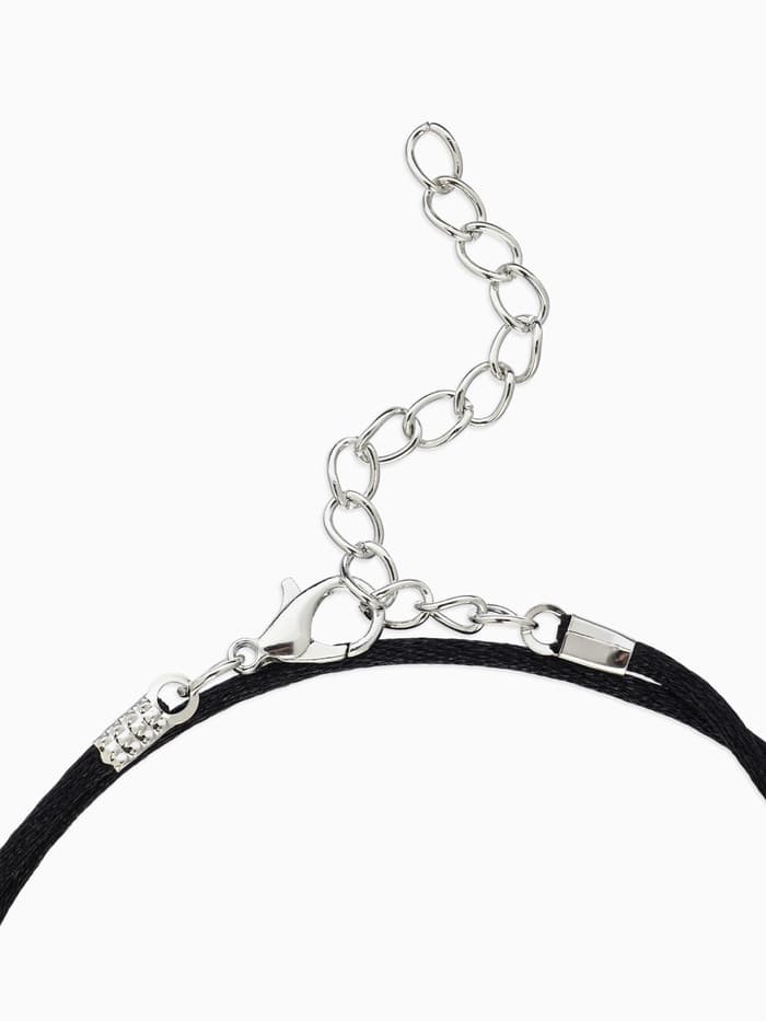 Шнурок нейлоновый d=1.5 мм, 43 см + удлинитель, чёрный