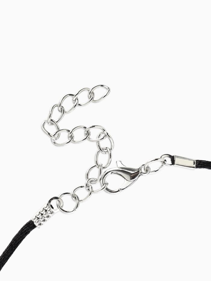 Шнурок нейлоновый d=1.5 мм, 43 см + удлинитель, чёрный