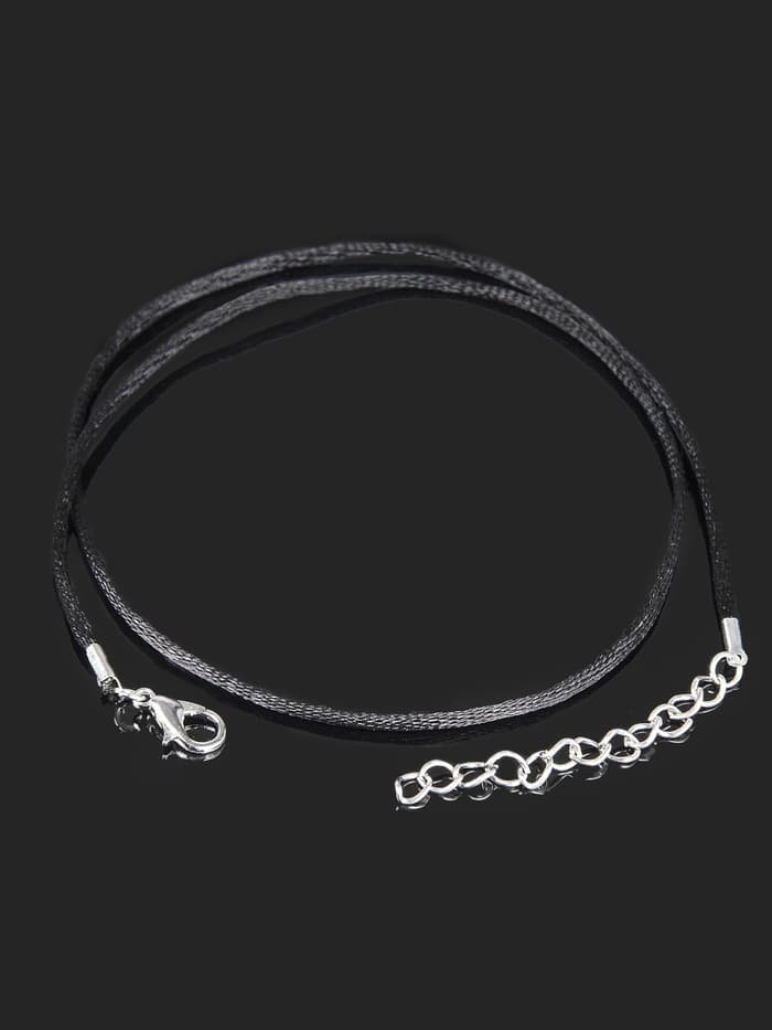 Шнурок нейлоновый d=1.5 мм, 43 см + удлинитель, чёрный