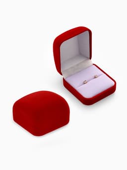 Футляр под кольцо, серьги «Классический», бархатный, 5×5.5 см, красный