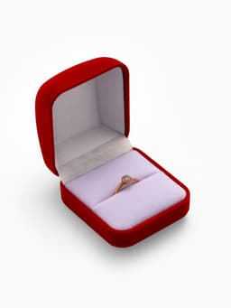 Футляр под кольцо, серьги «Классический», бархатный, 5×5.5 см, красный