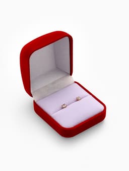 Футляр под кольцо, серьги «Классический», бархатный, 5×5.5 см, красный