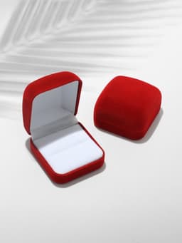 Футляр под кольцо, серьги «Классический», бархатный, 5×5.5 см, красный