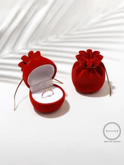 Футляр под серьги, кольцо «Мешочек подарочный», бархатный, 5.5×4.6 см, красный