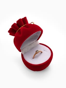 Футляр под серьги, кольцо «Мешочек подарочный», бархатный, 5.5×4.6 см, красный