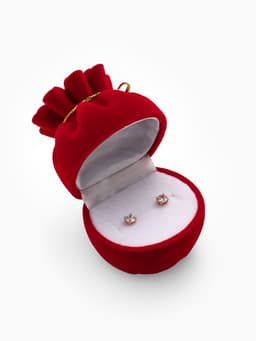 Футляр под серьги, кольцо «Мешочек подарочный», бархатный, 5.5×4.6 см, красный