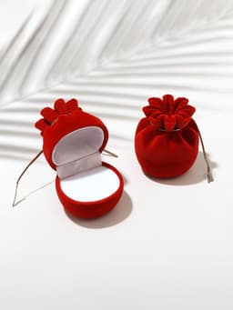 Футляр под серьги, кольцо «Мешочек подарочный», бархатный, 5.5×4.6 см, красный