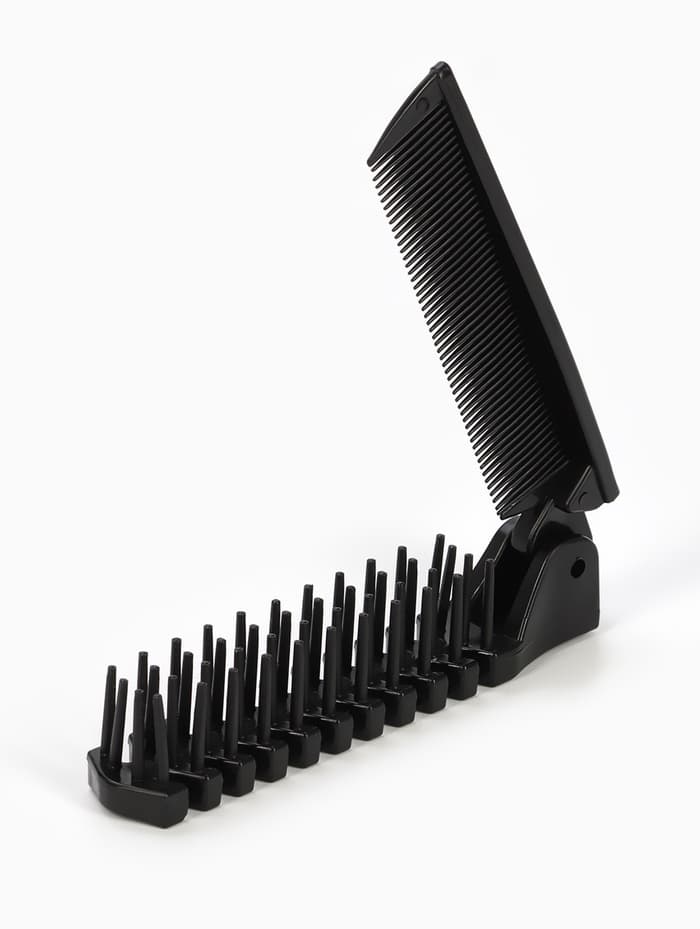 Расчёска складная, 20/10×2.8 (±1) см, чёрная
