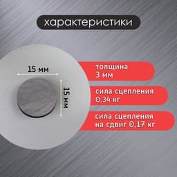 Магнит технический ферритовый (магнитит на обе стороны), 15×3 мм