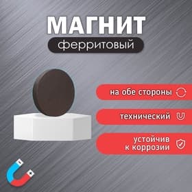 Магнит технический ферритовый (магнитит на обе стороны), 30×5 мм