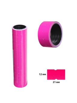 Набор из 10 роликов, в 1 ролике 200 штук, ценники на ленте для этикет-пистолета, 12×21 мм, розовый