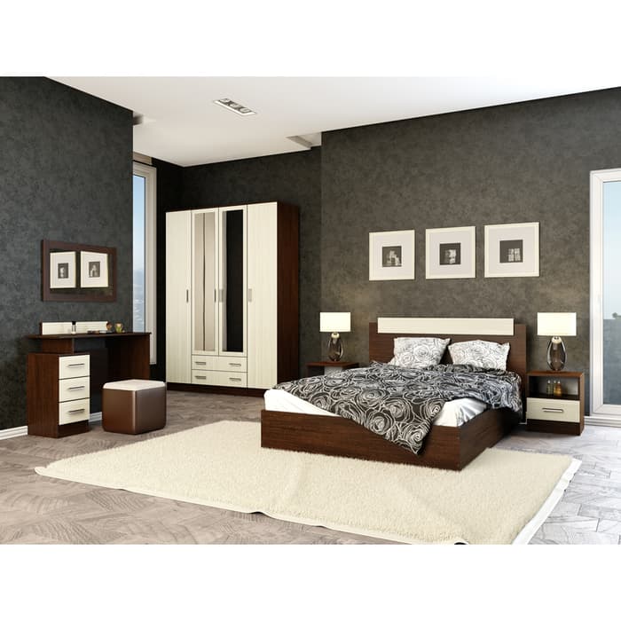 Тумба прикроватная напольная «ЭКО», 400×375×468 мм, цвет цвет венге/лоредо