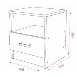 Тумба прикроватная напольная «ЭКО», 400×375×468 мм, цвет ясень шимо светлый/темный