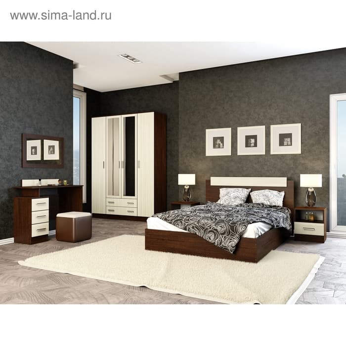 Комод для хранения «Эра. К800», 4 ящика, 800×440×830 мм, цвет венге/лоредо