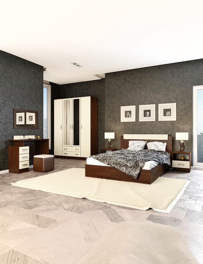 Шкаф прямой двухстворчатый «Дуэт», 2 ящика, 800×480×2200 мм, цвет венге/лоредо