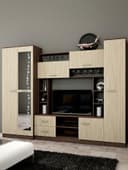 Стенка для гостиной «МАРТА», 2700×500×2100 мм, цвет ясень шимо светлый/ясень шимо тёмный