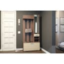 Вешалка с зеркалом «Ника», 910×354×2035 мм, цвет ясень шимо светлый/ясень шимо темный