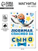 Набор магнитов на авто «Спасибо за сына», на выписку