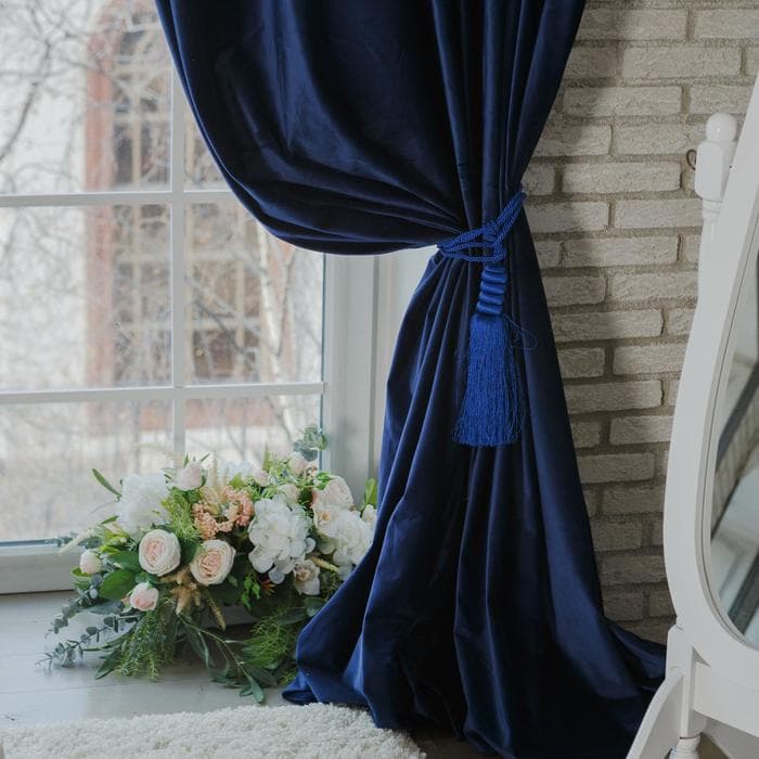 Штора портьерная «Этель», 230×270 см, ренессанс глубокий океан