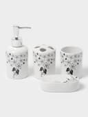 Аксессуары для ванной, 4 предмета, мыльница, дозатор для мыла, 2 стакана, белые