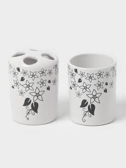 Аксессуары для ванной, 4 предмета, мыльница, дозатор для мыла, 2 стакана, белые