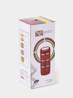 Ланч бокс TAKE IT EASY «Клеточка», 1.35 л, 3 уровня, сохраняет тепло 3 ч, нержавеющая сталь, синий