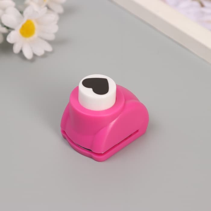 Дырокол фигурный для скрапбукинга «Сердечко», d=1.5 см, 3.5×4×4 см, МИКС