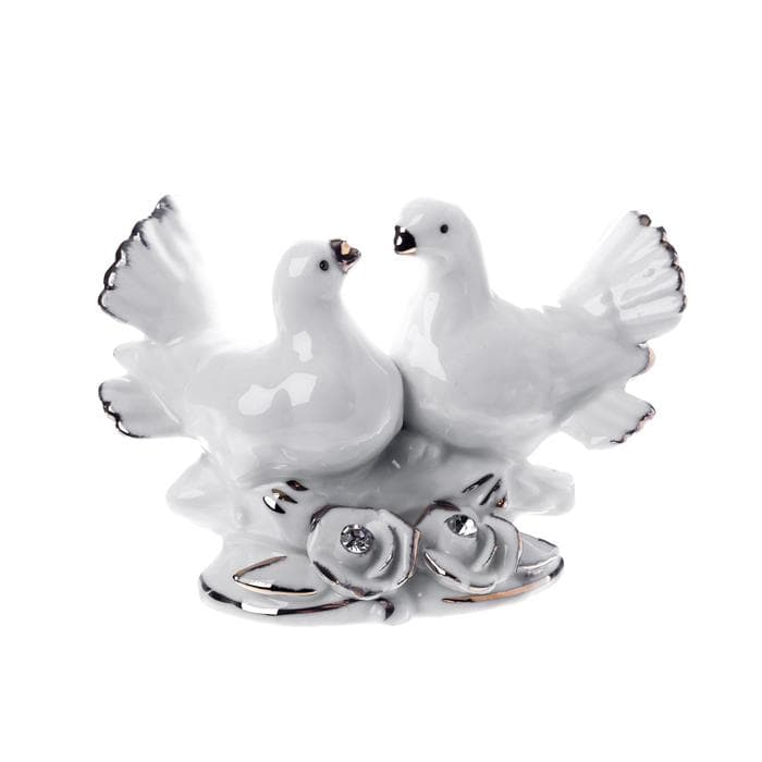 Фигурка «2 белых голубя», со стразами, 9×12 см