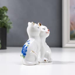 Фигурка керамика «2 котёнка в цветочек», 7×8 см