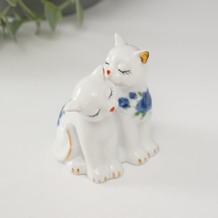 Фигурка керамика «2 киски неженки», 7.5×6 см