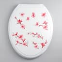 Сиденье для унитаза с крышкой «Декор. Сакура», 44.5×37 см, белое