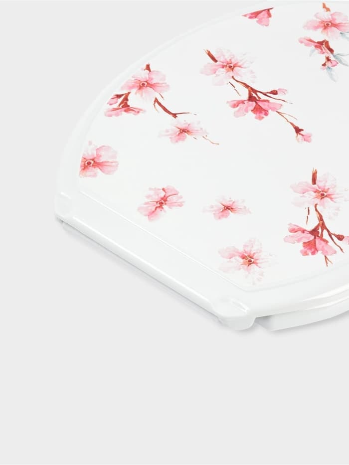 Сиденье для унитаза с крышкой «Декор. Сакура», 44.5×37 см, белое