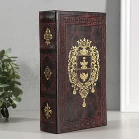 Шкатулка книга-сейф «Фамильный герб», дерево, искусственная кожа, 21×13×5 см