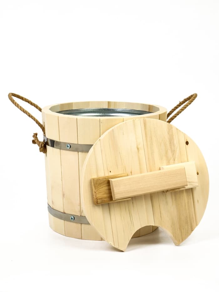 Запарник - ведро для бани и сауны, 7 л, липа, оцинкованная вставка, с крышкой, «Добропаровъ»