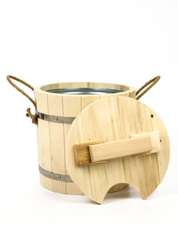 Запарник - ведро для бани и сауны, 7 л, липа, оцинкованная вставка, с крышкой, «Добропаровъ»
