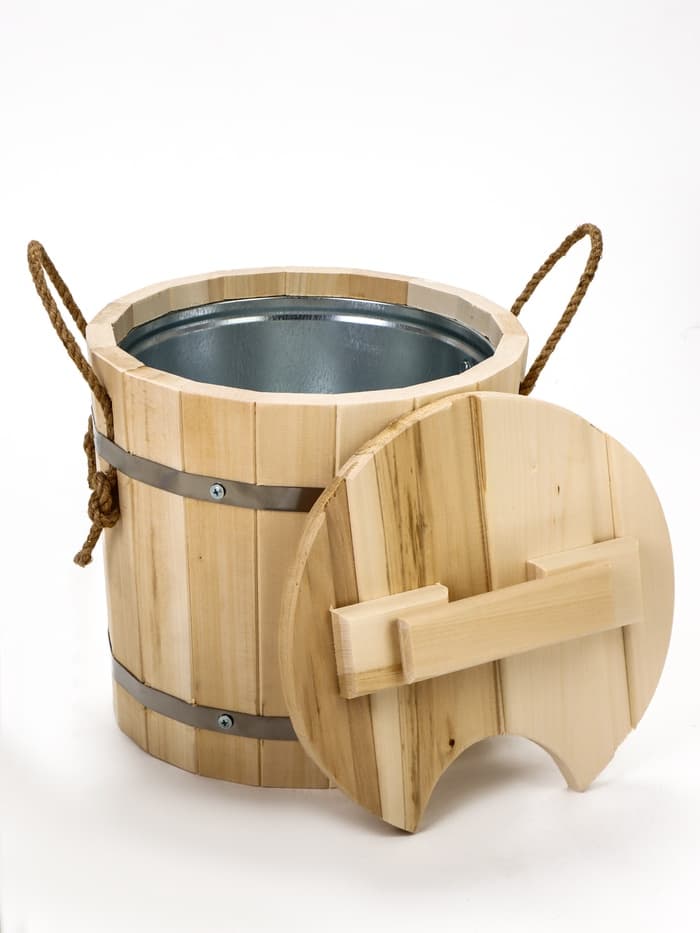 Запарник - ведро для бани и сауны, 7 л, липа, оцинкованная вставка, с крышкой, «Добропаровъ»