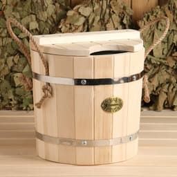 Запарник - ведро для бани и сауны, 7 л, липа, оцинкованная вставка, с крышкой, «Добропаровъ»