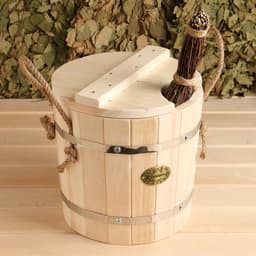 Запарник - ведро для бани и сауны, 7 л, липа, оцинкованная вставка, с крышкой, «Добропаровъ»