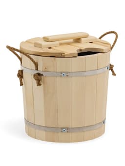 Запарник - ведро для бани и сауны, 12 л, липа, оцинкованная вставка, с крышкой, «Добропаровъ»