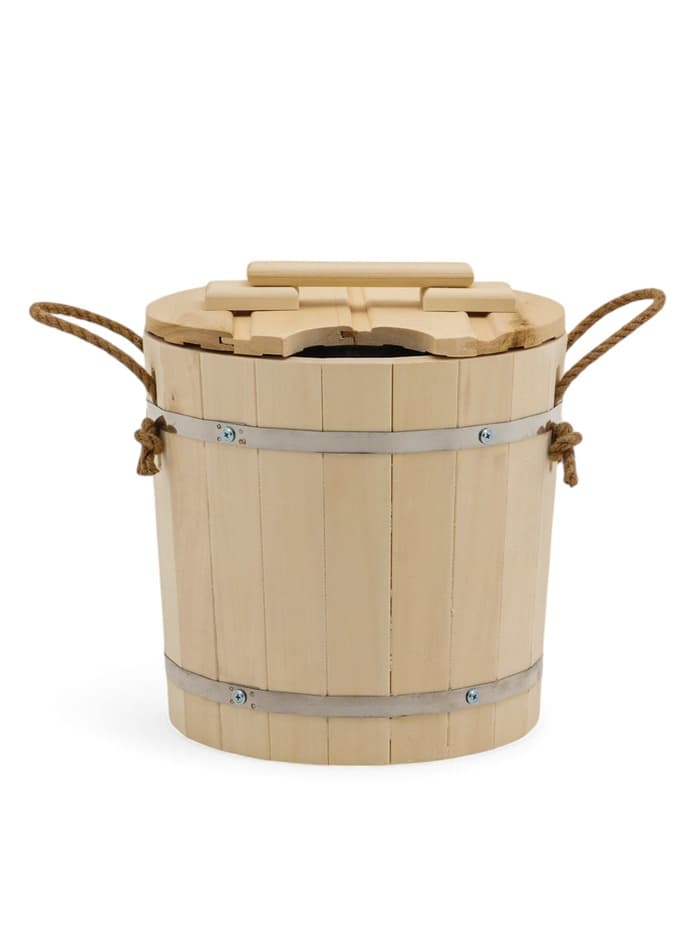 Запарник - ведро для бани и сауны, 12 л, липа, оцинкованная вставка, с крышкой, «Добропаровъ»