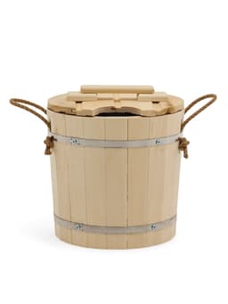 Запарник - ведро для бани и сауны, 12 л, липа, оцинкованная вставка, с крышкой, «Добропаровъ»